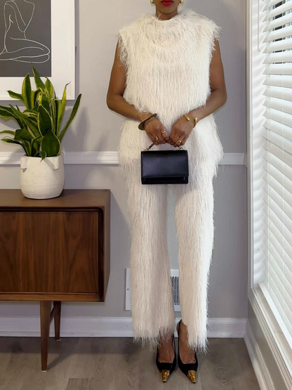 Elegant Tassel Sleeveless Suit