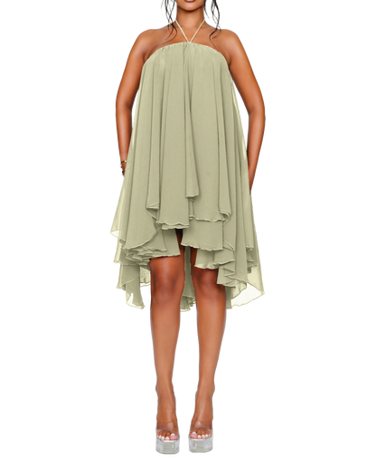 Strapless Pleated Mini Dress
