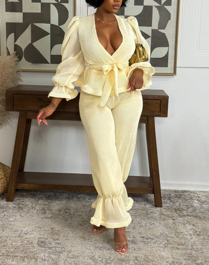 Butter Cream Pants Set