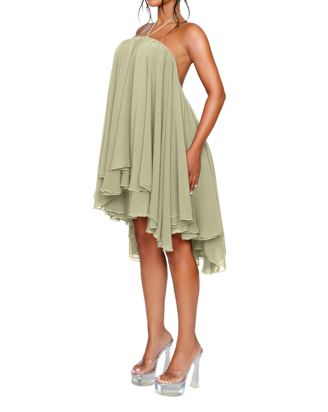 Strapless Pleated Mini Dress