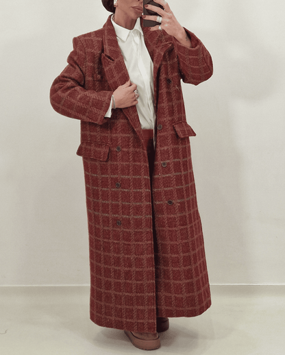 New Red Plaid Coat